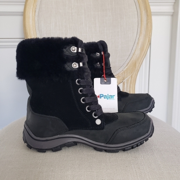 NWT PAJAR Waterproof Insulated Shearling Collar Hiking Snow Winter Boot EU 38 - Picture 1 of 14